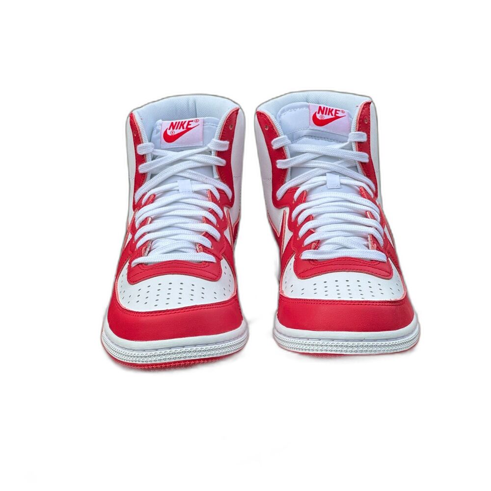Nike Men's Red and White High-Top Athletic Shoes - Picture 4 of 8